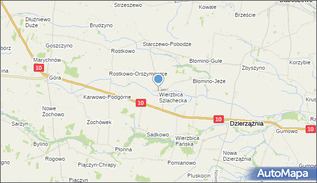 mapa Wierzbica Szlachecka, Wierzbica Szlachecka na mapie Targeo